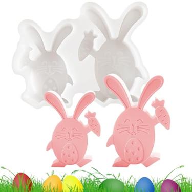 Imagem de Forma de Coelhinho em Silicone | Bonecos Decorativos Fofos para Casa,Molde De Coelho E Cenoura Para Páscoa - Para Festas Escritório Quarto Casa Escola Dormitório Mesa De Trabalho A
