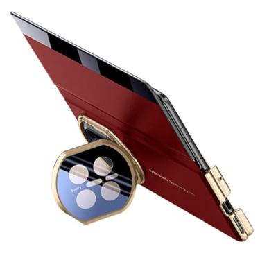 Imagem de LTLMYDAM Capa estilo empresarial para Huawei Mate X7, capa flip de couro com suporte para câmera, textura lichia e capa de hibernação inteligente, vermelha, X7