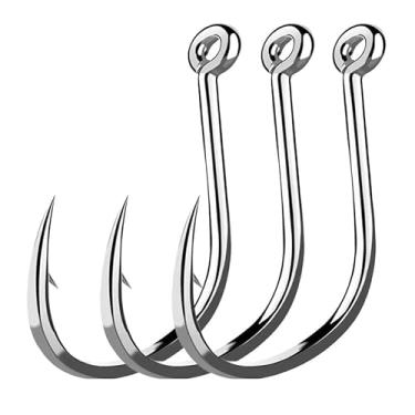 Imagem de 100 peças de anzóis de pesca pequenos de aço de alto carbono com furos, ganchos portáteis em caixa, ganchos que podem se adaptar a vários ambientes de pesca (nº 4)