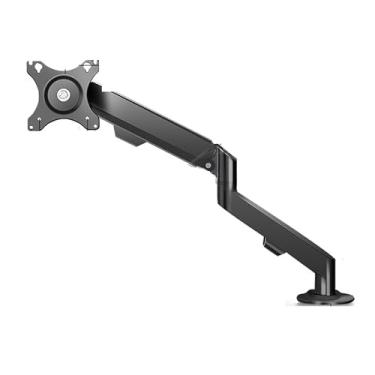 Imagem de BEGWVDJTP Suporte para monitor de tela de computador Mini suporte pneumático telescópico braço mecânico suspenso braçadeira de mesa sem perfuração (preto)