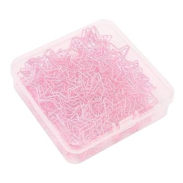 Imagem de CUOFYUNL 100 peças de clipes de papel em forma de estrela, revestimento de metal, superfície brilhante, pequenos clipes de papel para escritório, escola e casa