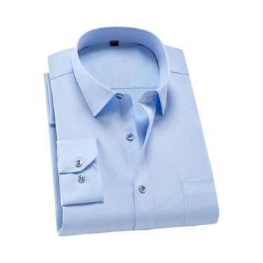 Imagem de Camisa Social Masculina Slim Fit De Manga Longa Antirrugas Com Bolso S