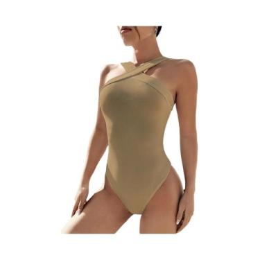 Imagem de Primavera verão feminino sem mangas alça cruzada macacão sexy estilo b