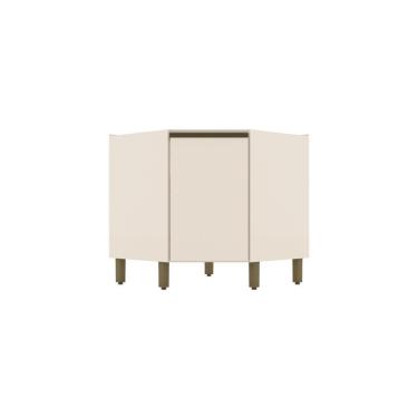 Imagem de Balcão Para Cozinha Canto Oblíquo 1 Porta Aurora Espresso Móveis Off White