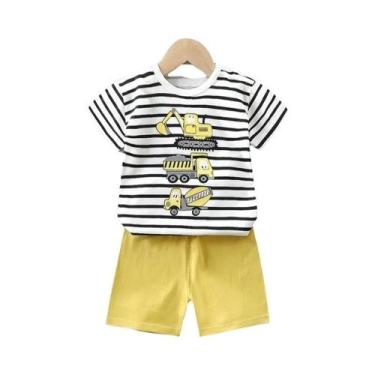 Imagem de Conjunto De Pijama Infantil De Algodão Com Estampa De Urso E Dinossaur