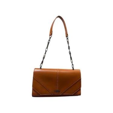 Imagem de Bolsa Feminina Colcci Tampa Brand De Ombro Corrente Pequena Caramelo-Feminino