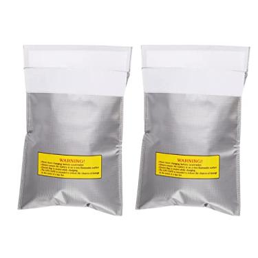 Imagem de GOTOTOP 2 PCS Saco Seguro para Bateria Lipo, Saco de Armazenamento à Prova de Explosão Retardador de Fogo Com Furos de Carregamento para Armazenamento de Bateria de Drone RC 230 X 300 X