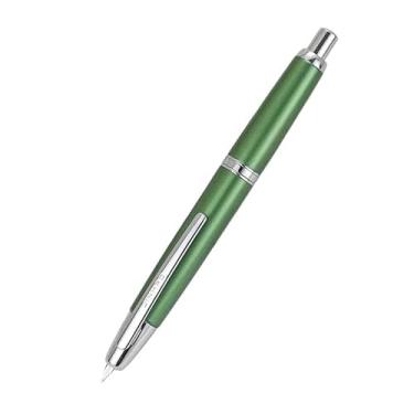 Imagem de EPANO Caneta tinteiro metal pérola azul prensa ouro rosa design padrão ponta EF F canetas de tinta para escrever materiais escolares canetas presentes (12, EF (0,4 mm))