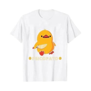Imagem de Camiseta Gráfica Feminina De Verão Com Estampa De Pato E Faca, Moda Es