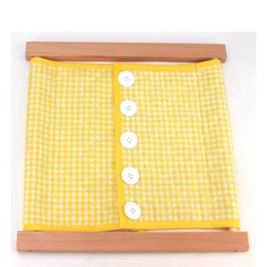 Imagem de ZQsmgs Moldura de roupa Montessori Aprender Habilidades Básicas de Vestir Desenvolver Habilidades Motoras Finas e Independência,Large buttons