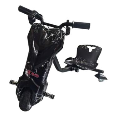 Imagem de Patinete Elétrico Triciclo Infantil Drift 150W Preto/Vermelho/Azul com LED, Música e Bluetooth, Suporta até 65kg, Autonomia até 5km, Liga na Chave, Ideal para Crianças e Pré-Adolescentes (Preto)