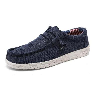 Imagem de Mocassins Casuais Masculinos De Lona Slip-On Confortáveis E Antiderrap