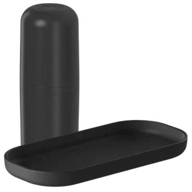 Imagem de Kit Bandeja para Banheiro e Porta Escova de Dente com Tampa Lavabo Pre