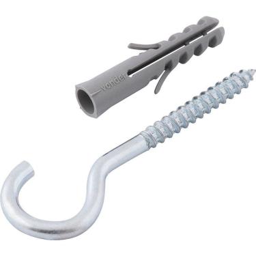 Imagem de Gancho 4,2x60mm Zincado C/ Bucha 6mm G-6 C/ 100 Peças Vonder