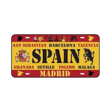Imagem de Placas De Licença Vintage Da Espanha Em Metal, Placas Decorativas Para