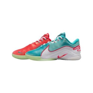 Imagem de Nike Tênis de basquete masculino Lebron XXII Crown Jewel, Vermelho solar/branco/verde vapor/cacto empoeirado, 38 BR