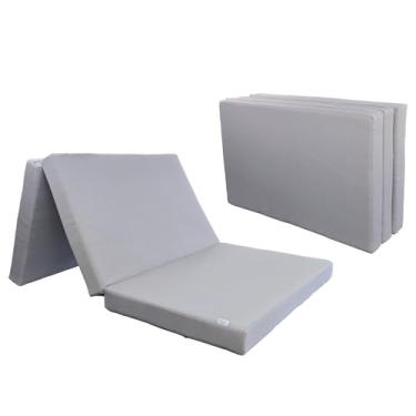Imagem de JMGBird Colchão Dobrável, Espuma de Memória Tripla de 3", Colchão com Capa Lavável, Colchão Dobrável para Viagens, Acampamento, Quarto de Hóspedes, Ioga, 76 * 39 * 4"