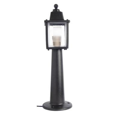 Imagem de Luminária De Chão Poste de Jardim Balizador Colonial Preto Branco Marr