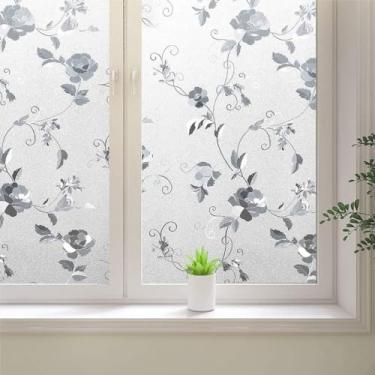 Imagem de Película de privacidade para janela, estrelas foscas, aderentes estáticas, 30 x 199 cm, sem cola, removível, não adesiva, capa de vidro para portas de banheiro, varanda, escritório