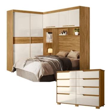 Imagem de Guarda Roupa Modulado Florença e Cômoda Moval 2 Peças 6 Portas 13 Gave