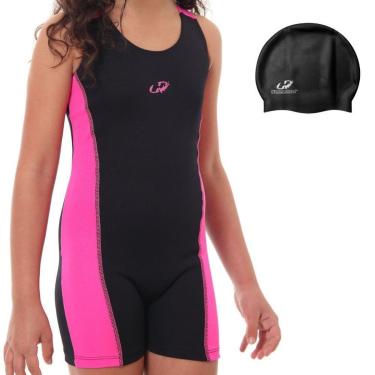 Imagem de Macaquinho Natação Infantil Feminino Hammerhead + Touca Sili-Feminino