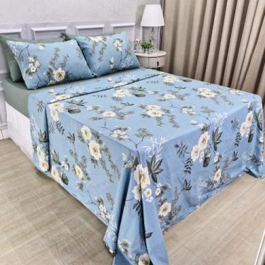 Imagem de Jogo de Lençol 4 Peças Micro Percal 400 Fios Toque de Pêssego Antialér