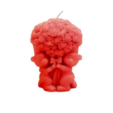 Imagem de Vela Perfumada Velas de Cera Soja Artesanais em Forma Rosa para Aromaterapia Decorativas Fofas com Fragrância Duradoura