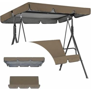 Imagem de Capa de substituição para toldo e almofada de balanço, capa impermeável para balanço de 2 e 3 lugares, assento de substituição para balanço de varanda