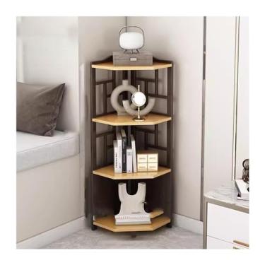 Imagem de Armário de canto simples, moderno, sala de estar, prateleira do chão ao teto, armazenamento minimalista, estante triangular, quarto, móveis de casa