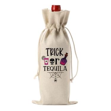 Imagem de DIENGDAED Saco de vinho de Halloween, capa de garrafa, gótico, sacolas de presente de aniversário, lembrancinhas de festa, decorações para mulheres, homens, amigas, degustação de vinhos, festa de
