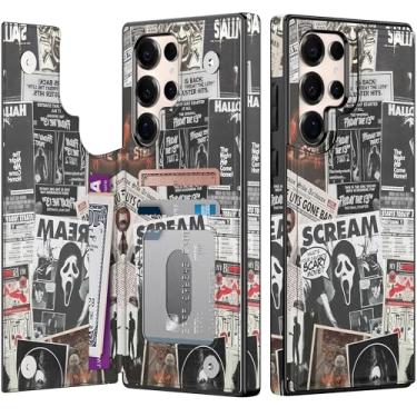 Imagem de Goodon Capa carteira para Samsung Galaxy S25 Ultra com suporte para cartão, bloqueio RFID, capa floral vintage estética, capa protetora retrô moderna exclusiva para mulheres e meninas - grito
