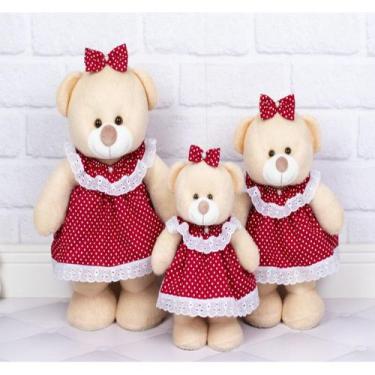 Imagem de Kit ursos amore vestido baby poá - CKD CONFECCOES, Poá vermelho