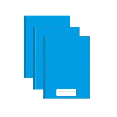 Imagem de Caderno Brochurão Capa Dura Azul 20X27 96 Folhas Kit 3Un