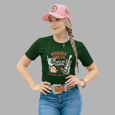 Imagem de Camiseta Blusa Tshirts Minina Bruta Algodão Premium Macia, Verde, Musg