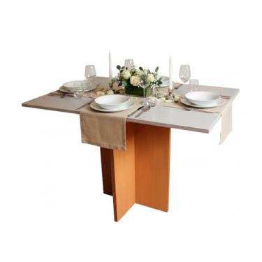 Imagem de Mesa de Jantar Retangular Tampo de Vidro Base de Madeira 120cm Off White - Madri