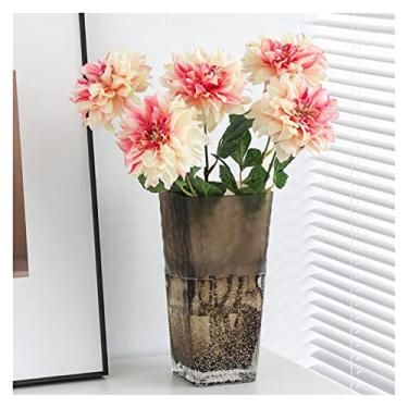 Imagem de Moderno, novo, nórdico, criativo, leve, quadrado, vaso de vidro, decoração, sala de estar, arranjo de flores, decoração de hotel, decoração de hotel, peças centrais (pequeno)