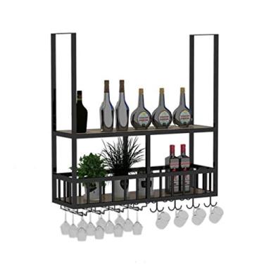 Imagem de Suporte para Taça de Vinho Restaurante S Cozinha Pendurado na Parede Metal Industrial Vintage Garrafa de Vinho Armário de Vinho para Bar/Cozinha/Casa 100 cm (100 cm)