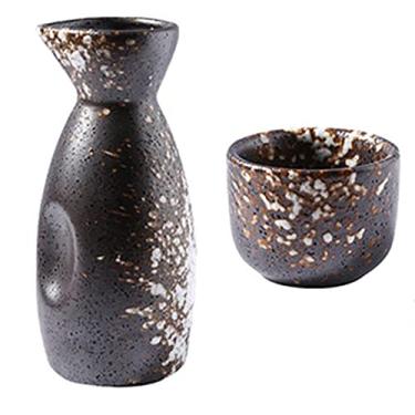 Imagem de Conjunto de copos de saquê japonês, 2 peças, artesanato tradicional, xícaras de vinho, pote de saquê, conjunto de saquê, xícara de chá, A, prático (D)