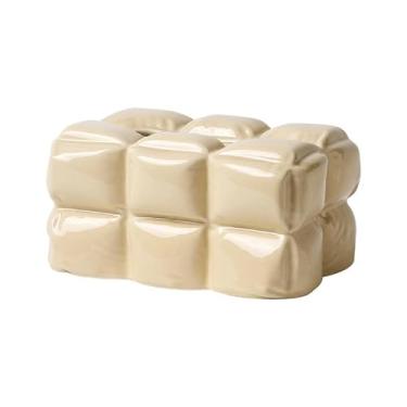 Imagem de Capa para caixa de lenços de papel Caixa de Papel Toalha Decoração Sala Estar Mesa Chá Ambiente para Fumantes(Beige)