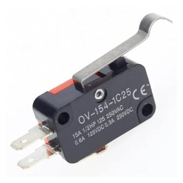 Imagem de 5 peças V-154-1C25 Botão de pressão de pressão de rolo de alça longa SPDT Interruptor de limite momentâneo liga/desliga 15A 250V vermelho/preto