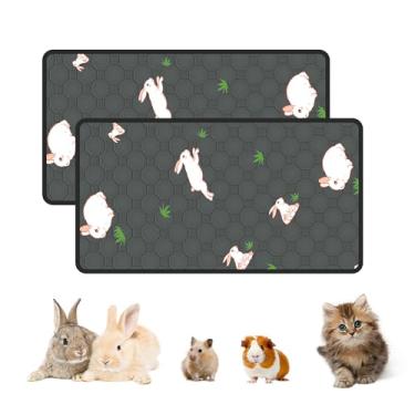 Imagem de MODESLAB Pacote Com 2 Forros Para Gaiola De Porquinho-Da-Índia, 40,6 Cm X 76,6 Cm, Absorventes Rápida Absorção, Laváveis, Tapetes Cães, Filhotes, Coelhos E Animais Pequenos, À Prova Vazamentos Antid