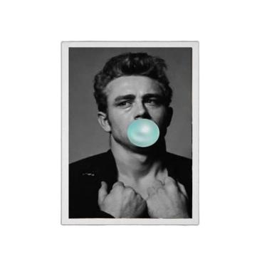 Imagem de Quadro James Dean Bubble Gum 45X34Cm C/Vidro Madeira Branca