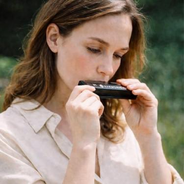 Imagem de Gaita de metal para adultos, C-Key 10 furos instrumentos musicais Kazoo pacote companheiro para violão, violino, piano, teclado, ukulele, para festa de Natal, presente