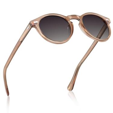 Imagem de Óculos de Sol CARFIA Masculino - Redondo Retrô Clássico em Acetato com Lentes Polarizadas