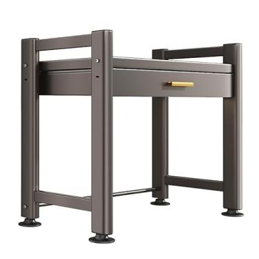 Imagem de Suporte de micro-ondas com gavetas, prateleiras organizadoras de bancada de cozinha de 2 camadas com 6 ganchos e 4 caixas de armazenamento, rack de padeiro ajustável em altura, rack de forno de