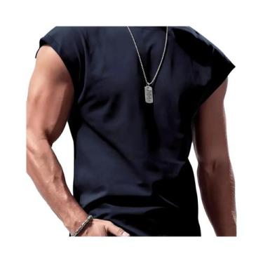 Imagem de Camiseta Sem Mangas Masculina De Verão Respirável Casual Esportiva Ver