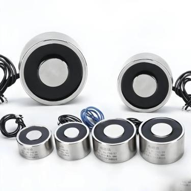 Imagem de Eletromagneto De Sucção 12V 24V 0.3-120KG, Solenoide DC, Bobina De Ímã