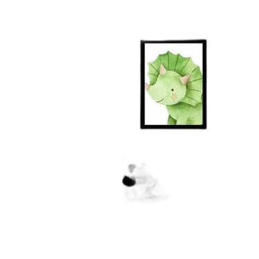 Imagem de Quadro Decorativo Infantil Dinossauro Baby Moldura Preta