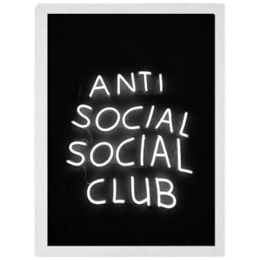 Imagem de Quadro Anti Social Social Club Moldura Branca 24X18Cm