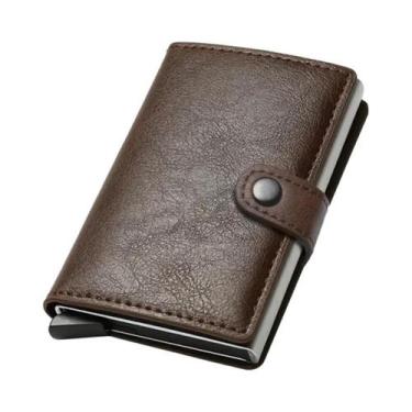 Imagem de Carteira Masculina Slim Antifurto Com Bloqueio RFID Em Fibra De Carbon